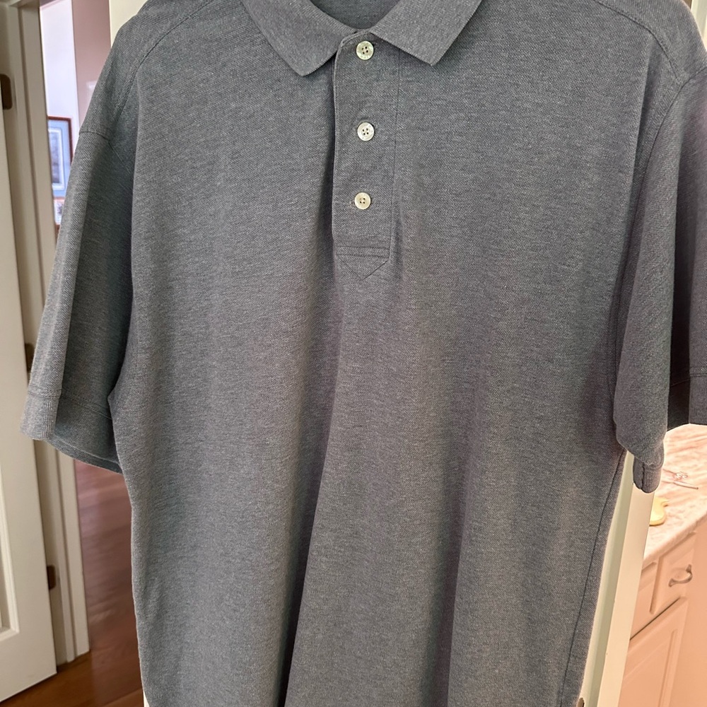 Cutter & Buck Gray Polo Shirt Classic Knit Design